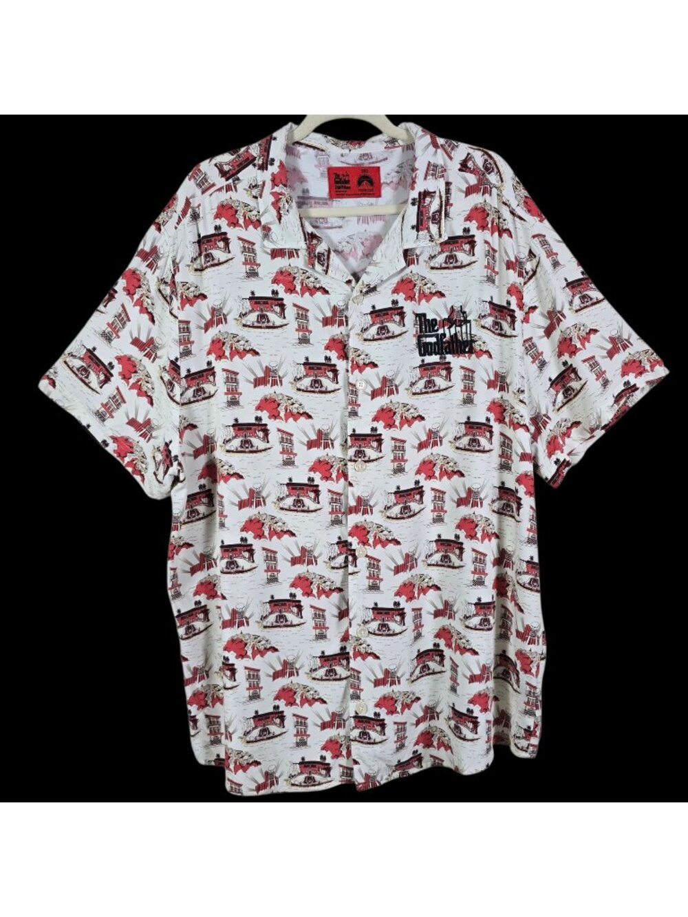 The Godfather x Shoe Palace Mens Movie Graphic Short Sleeve Button Up Shirt 2XL